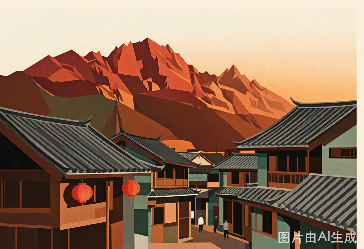 丽江城市插画